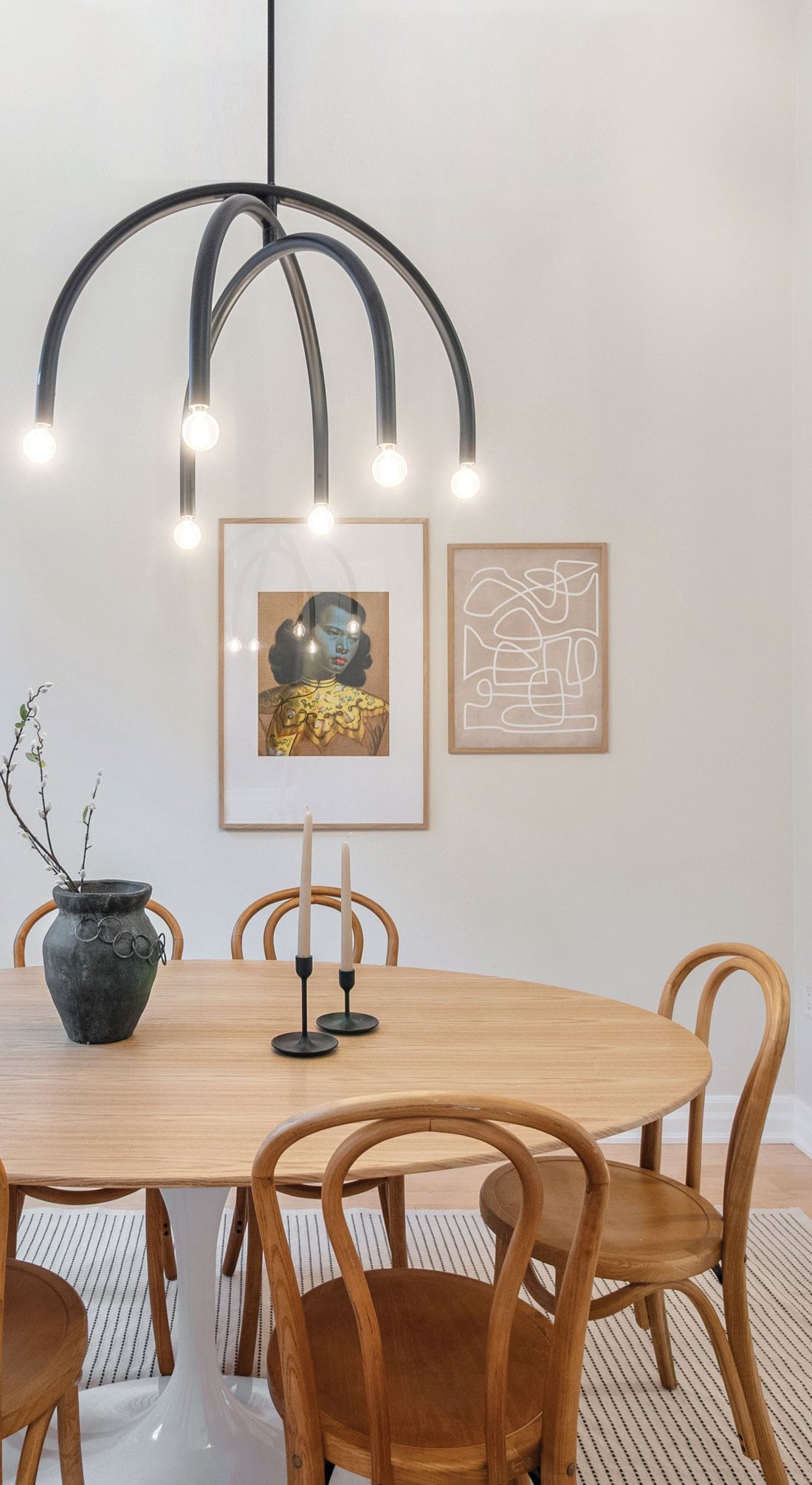 Professionally staged dining room